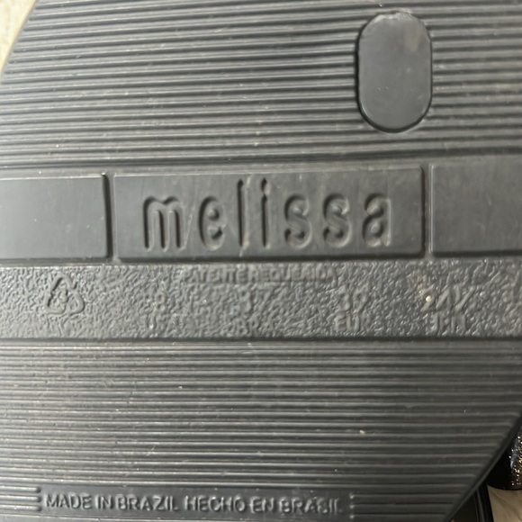 Melissa Black and Gold Glitter Bow Sandals Size 8 - Picture 6 of 7